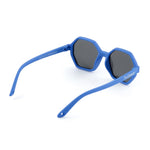 Cornflower Blue Mirror Hexagon Kids Sunglasses